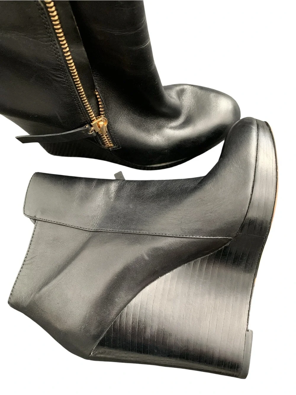 MICHAEL KORS Black Platform Wedge Booties size 7.5